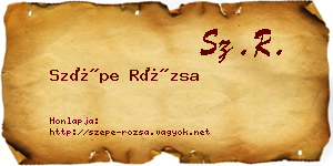 Szépe Rózsa névjegykártya